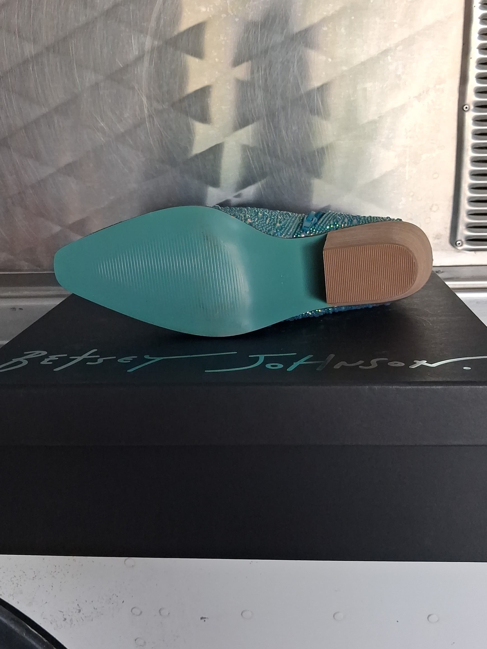 Betsey Johnson Turquoise Crystal Embellished Ankle Boot - Picture 4 of 9